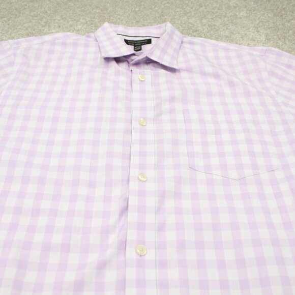 Banana Republic Shirt Men XL 17-17 1/2,  35/36 Purple Non-Iron Tailored Slim L/S - Picture 5 of 14